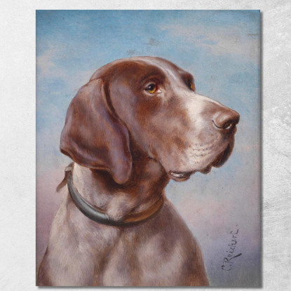 Ritratto Di Un Cane Carl Reichert crc31 quadro stampato su tela