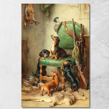 Ancora Non Addestrato Alla Caccia Alla Lepre Carl Reichert crc41 quadro stampato su tela