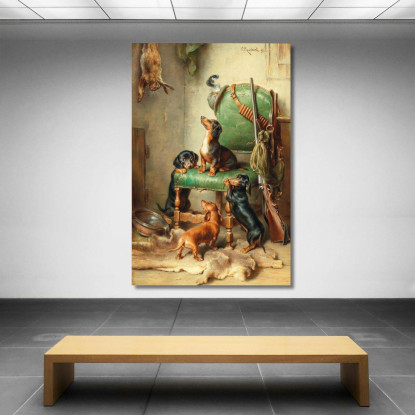 Ancora Non Addestrato Alla Caccia Alla Lepre Carl Reichert crc41 quadro stampato su tela