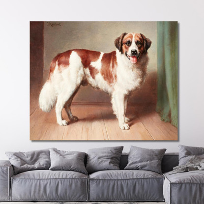 Ritratto Di Un San Bernardo Carl Reichert crc46 quadro stampato su tela