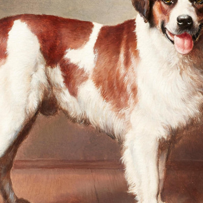 Ritratto Di Un San Bernardo Carl Reichert crc46 quadro stampato su tela