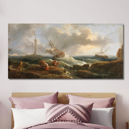 Una Scena Costiera Claude-Joseph Vernet cjv2 quadro stampato su tela