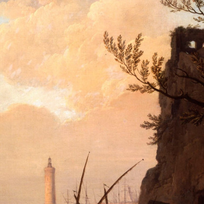 Una Scena Portuale In Stile Italiano Claude-Joseph Vernet cjv14 quadro stampato su tela