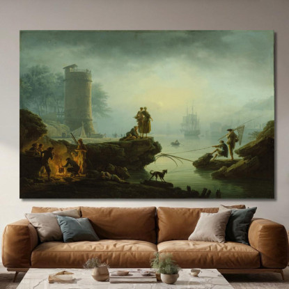Mattina Claude-Joseph Vernet cjv21 quadro stampato su tela
