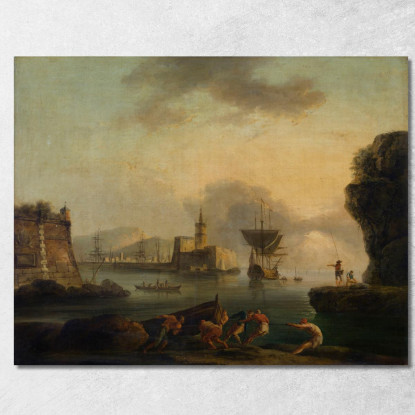 Napoli Claude-Joseph Vernet cjv22 quadro stampato su tela
