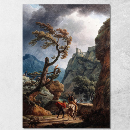 Soldati In Una Gola Di Montagna Con Una Tempesta Claude-Joseph Vernet cjv25 quadro stampato su tela