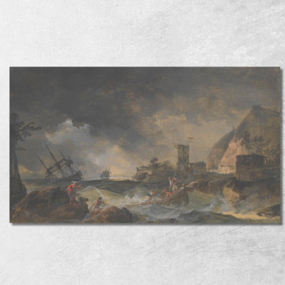 Tempesta Claude-Joseph Vernet cjv26 quadro stampato su tela