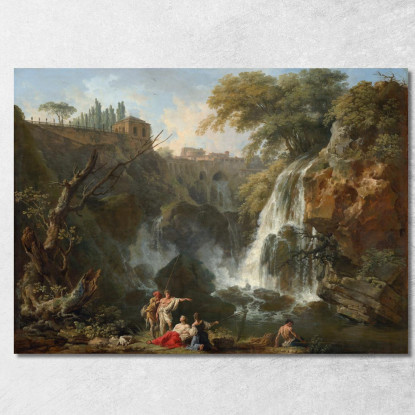 Le Cascate Di Tivoli Con La Villa Di Mecenate Claude-Joseph Vernet cjv38 quadro stampato su tela