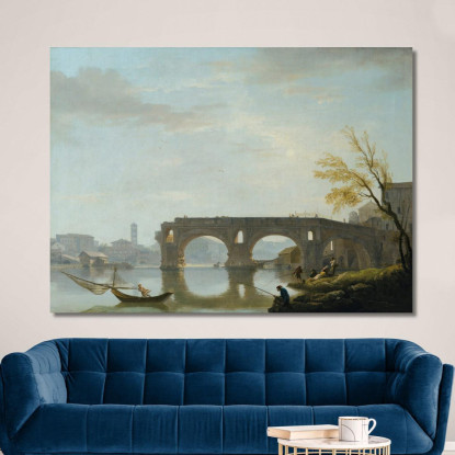 Veduta Del Ponte Rotto A Roma Claude-Joseph Vernet cjv41 quadro stampato su tela