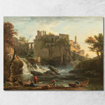 Veduta Di Tivoli Claude-Joseph Vernet cjv42 quadro stampato su tela