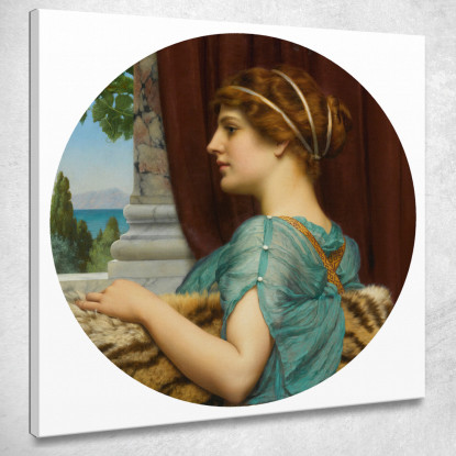 Una Dama Pompeiana 3 John William Godward jwg8 quadro stampato su tela