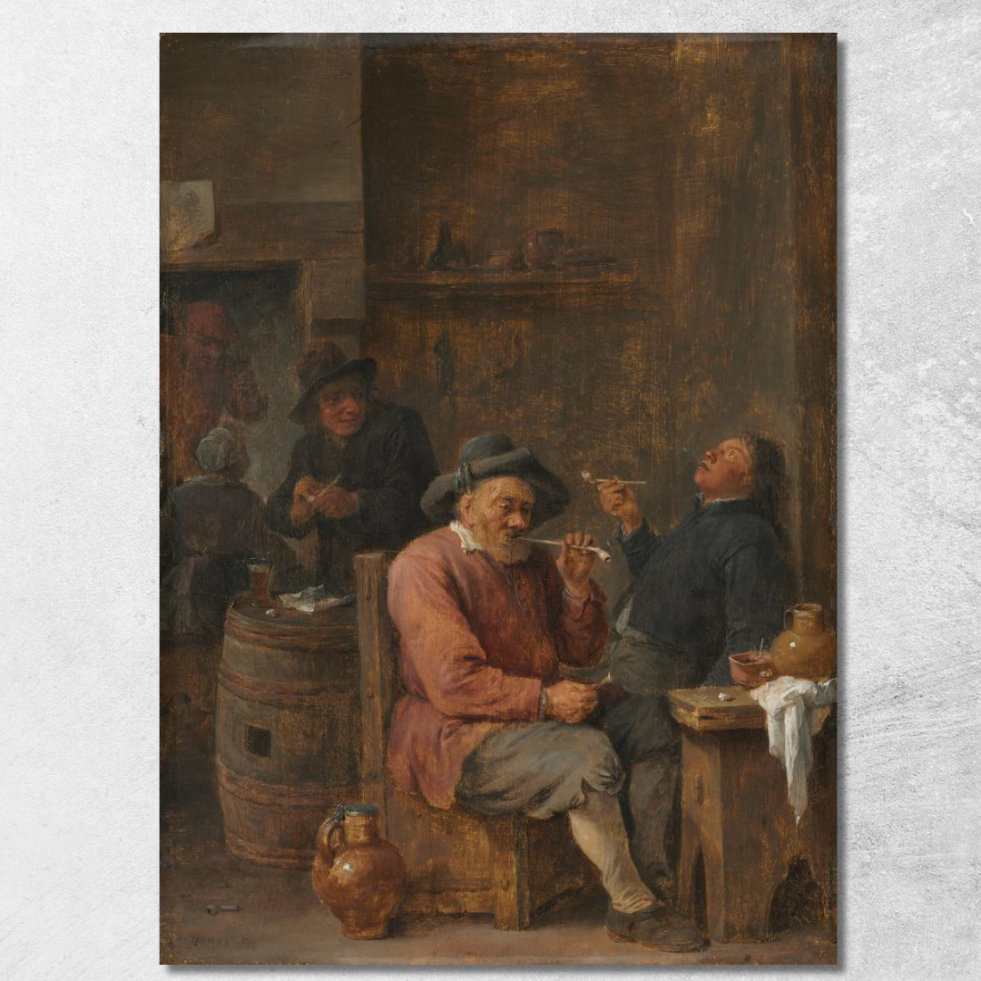 Contadini Che Fumano In Una Locanda David Teniers The Younger dty69 quadro stampato su tela