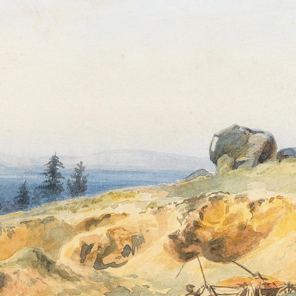 Un Paesaggio Con Un Sentiero Stretto E Un Carro Trainato Da Buoi Edward Theodore Compton etc1 quadro stampato su tela