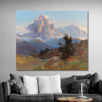 Una Vista Del Monte Sassolungo Edward Theodore Compton etc4 quadro stampato su tela