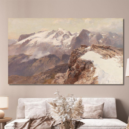 Vista Della Marmolada Dal Piz Boè Edward Theodore Compton etc9 quadro stampato su tela