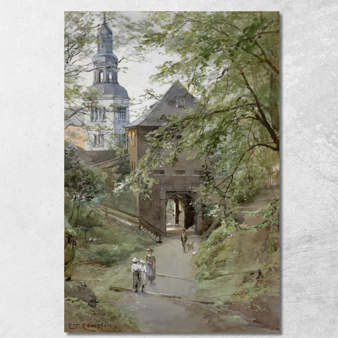 Augustiner Bräu E Monastero Mülln Edward Theodore Compton etc10 quadro stampato su tela