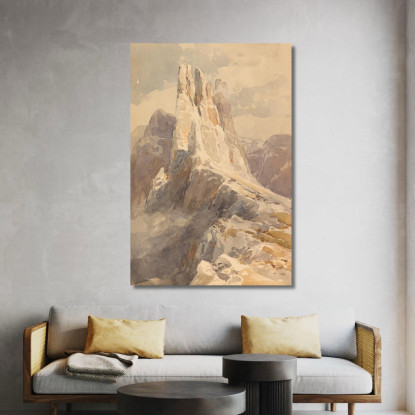 Vista Sulle Torri Del Vajolet Nelle Dolomiti Edward Theodore Compton etc14 quadro stampato su tela