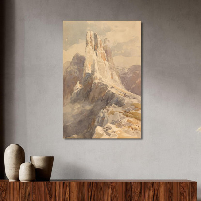 Vista Sulle Torri Del Vajolet Nelle Dolomiti Edward Theodore Compton etc14 quadro stampato su tela