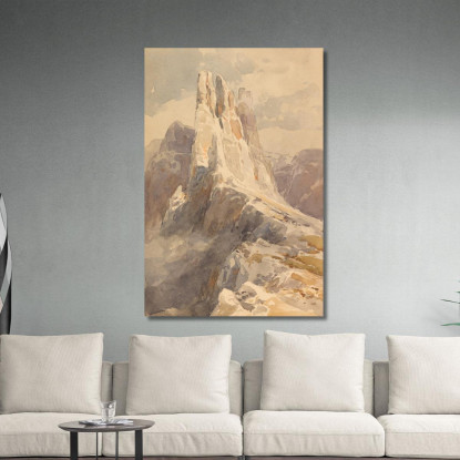 Vista Sulle Torri Del Vajolet Nelle Dolomiti Edward Theodore Compton etc14 quadro stampato su tela