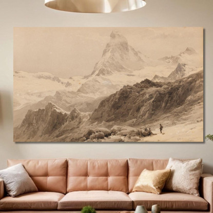Il Cervino Dalla Triftkumme 2 Edward Theodore Compton etc18 quadro stampato su tela