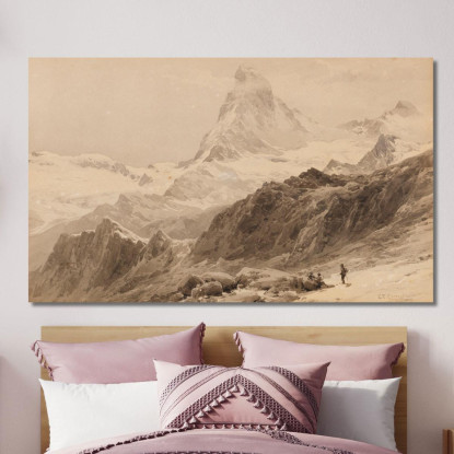 Il Cervino Dalla Triftkumme 2 Edward Theodore Compton etc18 quadro stampato su tela