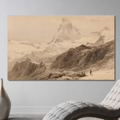 Il Cervino Dalla Triftkumme 2 Edward Theodore Compton etc18 quadro stampato su tela