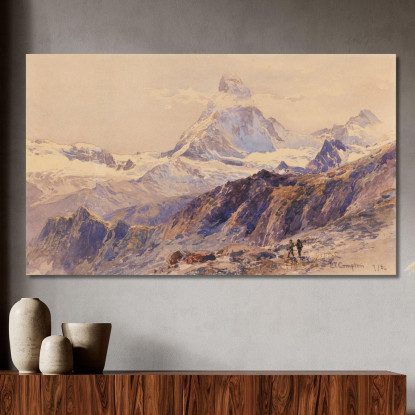 Il Cervino Dalla Triftkumme Edward Theodore Compton etc19 quadro stampato su tela