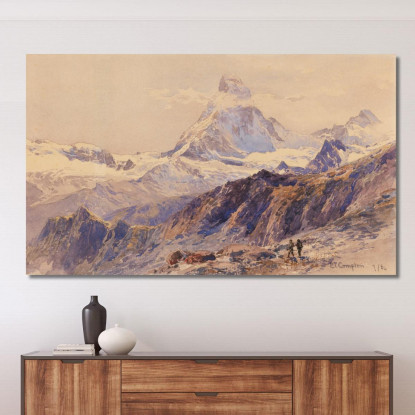 Il Cervino Dalla Triftkumme Edward Theodore Compton etc19 quadro stampato su tela