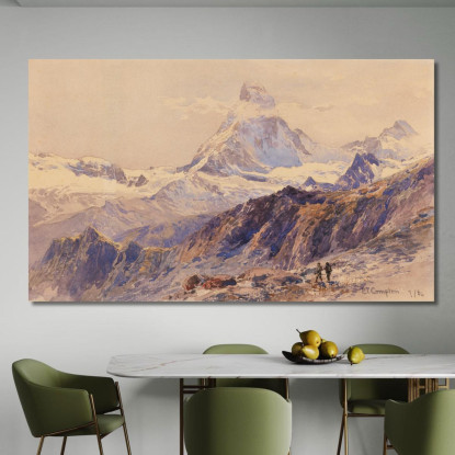 Il Cervino Dalla Triftkumme Edward Theodore Compton etc19 quadro stampato su tela
