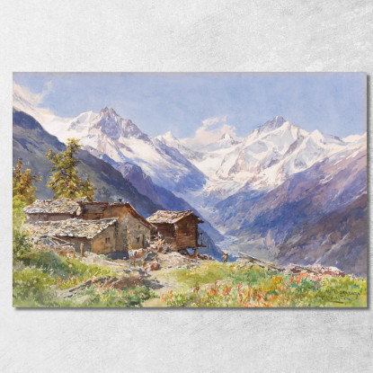 L’Alpe Barneuza Vallese Edward Theodore Compton etc21 quadro stampato su tela