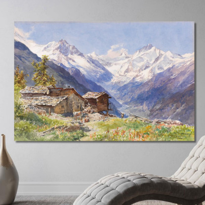 L’Alpe Barneuza Vallese Edward Theodore Compton etc21 quadro stampato su tela