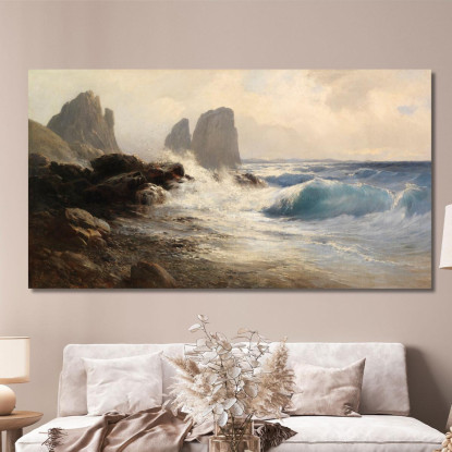 I Faraglioni Davanti Alla Costa Di Capri Edward Theodore Compton etc22 quadro stampato su tela