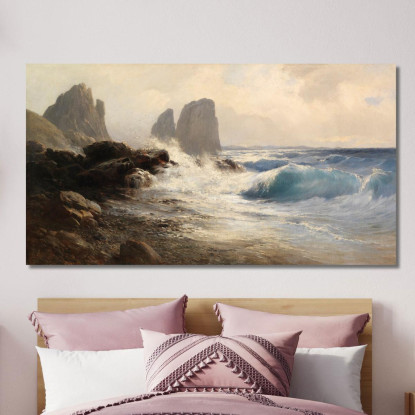 I Faraglioni Davanti Alla Costa Di Capri Edward Theodore Compton etc22 quadro stampato su tela