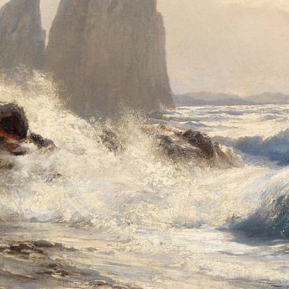 I Faraglioni Davanti Alla Costa Di Capri Edward Theodore Compton etc22 quadro stampato su tela