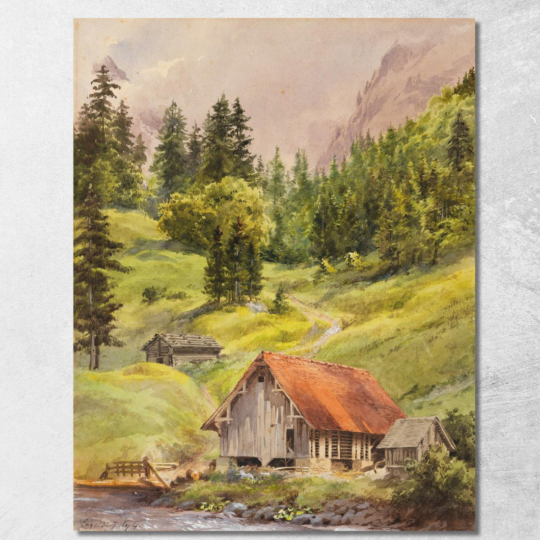 Engelberg Svizzera Edward Theodore Compton etc25 quadro stampato su tela
