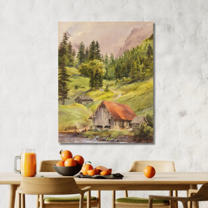 Engelberg Svizzera Edward Theodore Compton etc25 quadro stampato su tela