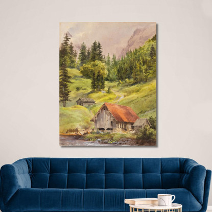 Engelberg Svizzera Edward Theodore Compton etc25 quadro stampato su tela