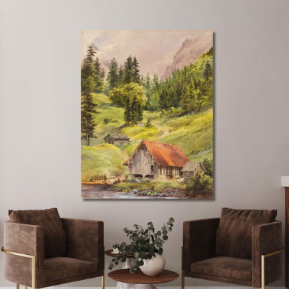 Engelberg Svizzera Edward Theodore Compton etc25 quadro stampato su tela