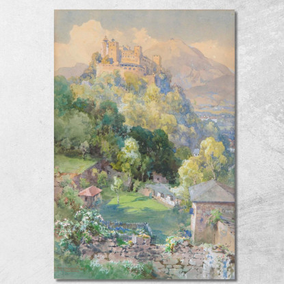 Fortezza Di Hohensalzburg Dalla Richterhöhe Edward Theodore Compton etc26 quadro stampato su tela