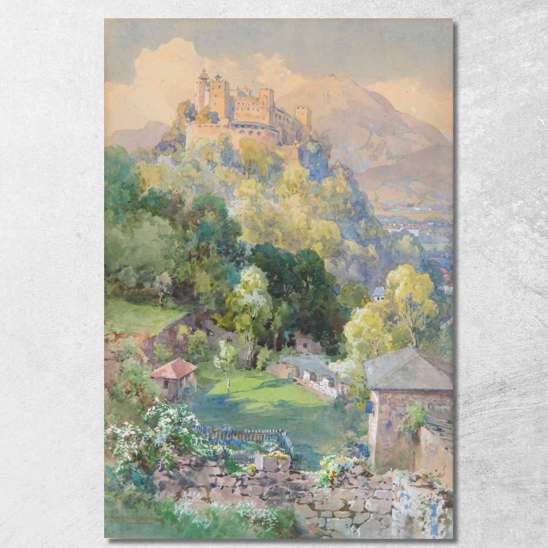Fortezza Di Hohensalzburg Dalla Richterhöhe Edward Theodore Compton etc26 quadro stampato su tela