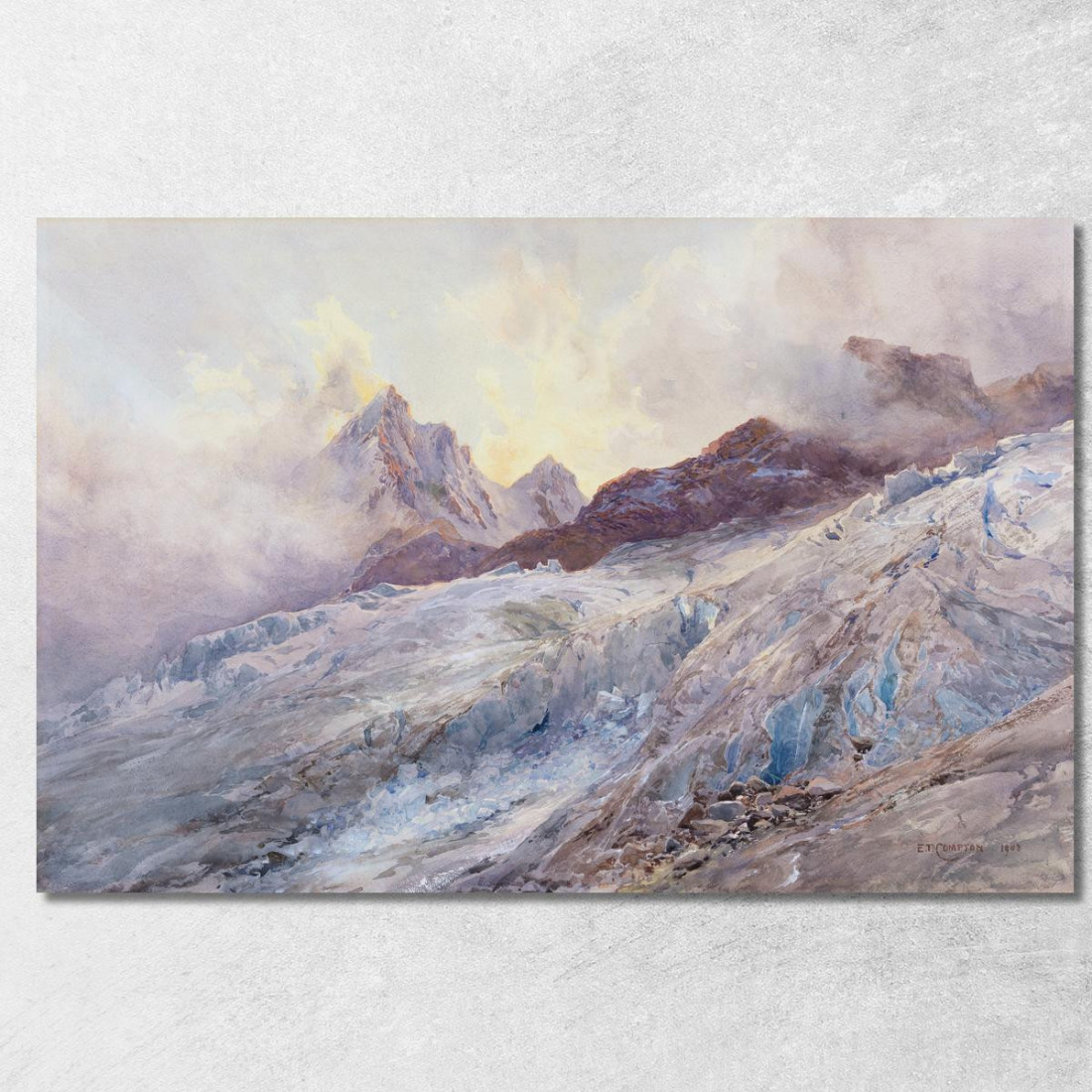 Finsteraarhorn Edward Theodore Compton etc27 quadro stampato su tela