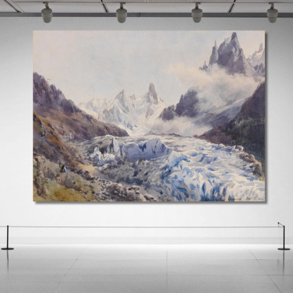 Ghiacciaio Des Bois Chamonix Edward Theodore Compton etc30 quadro stampato su tela