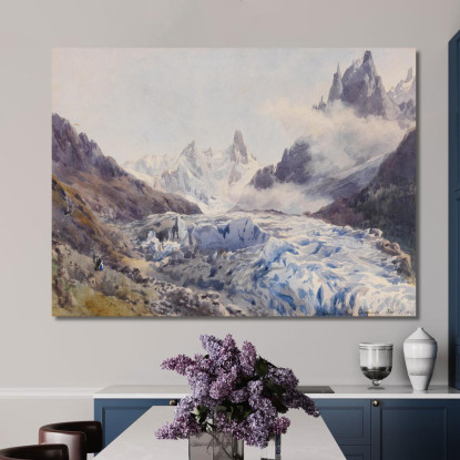 Ghiacciaio Des Bois Chamonix Edward Theodore Compton etc30 quadro stampato su tela