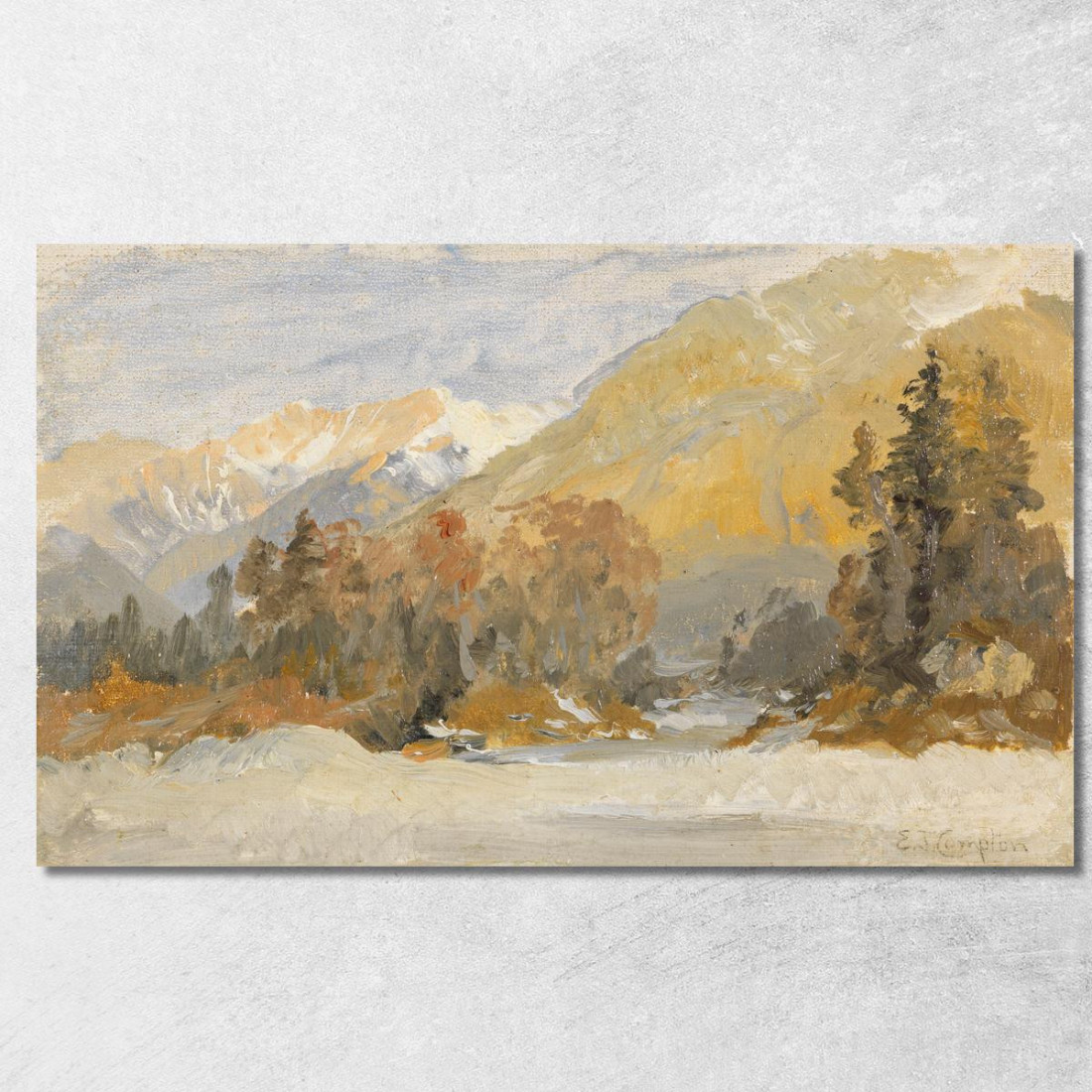 Paesaggio Prealpino Autunnale Studio Edward Theodore Compton etc31 quadro stampato su tela