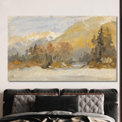 Paesaggio Prealpino Autunnale Studio Edward Theodore Compton etc31 quadro stampato su tela