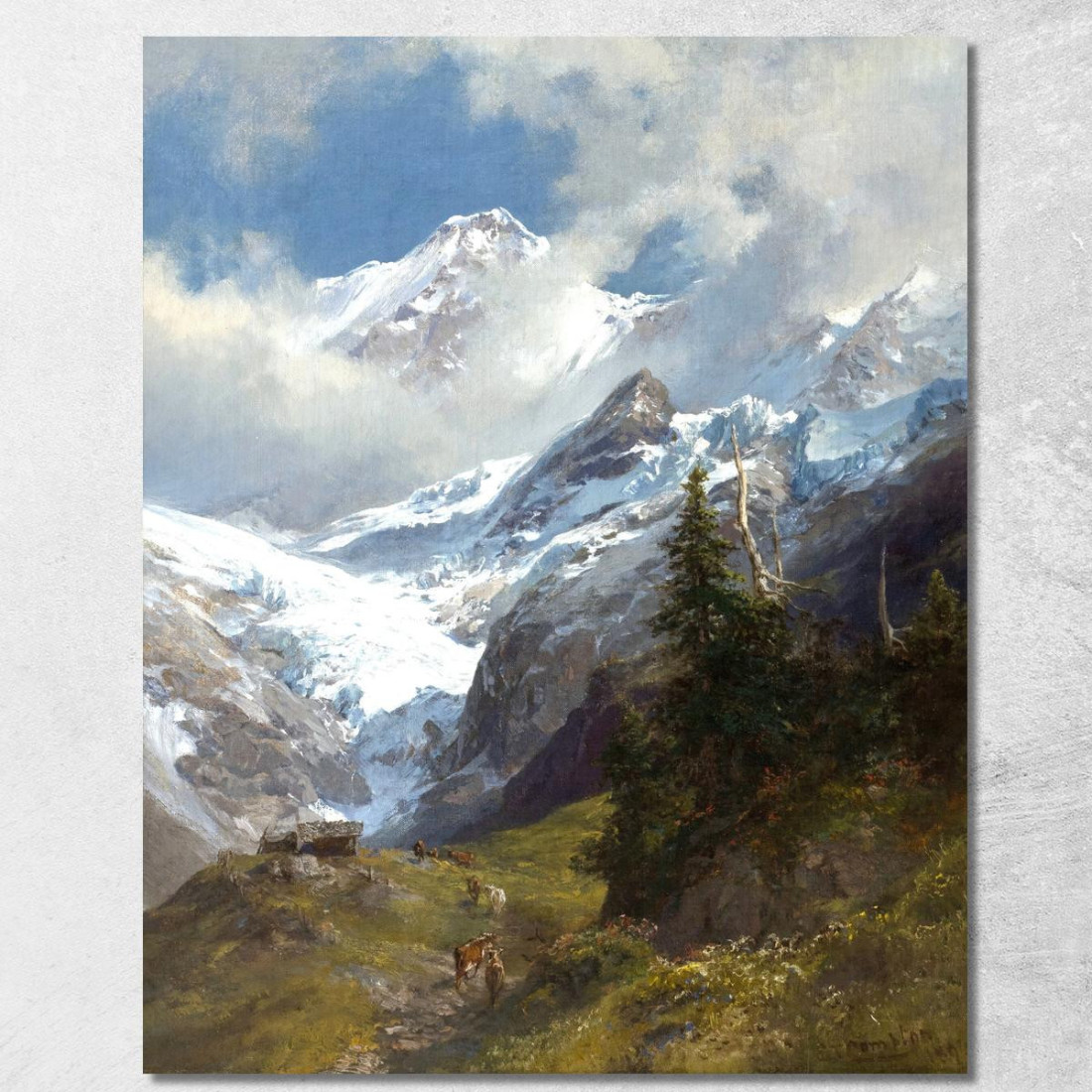 Paesaggio D’Alta Montagna Con Ghiacciaio Edward Theodore Compton etc32 quadro stampato su tela