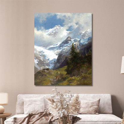 Paesaggio D’Alta Montagna Con Ghiacciaio Edward Theodore Compton etc32 quadro stampato su tela