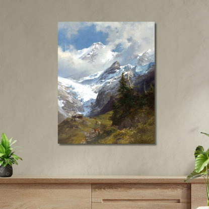 Paesaggio D’Alta Montagna Con Ghiacciaio Edward Theodore Compton etc32 quadro stampato su tela