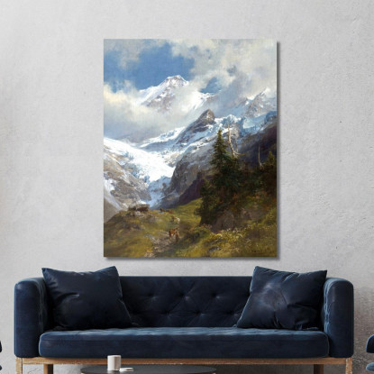 Paesaggio D’Alta Montagna Con Ghiacciaio Edward Theodore Compton etc32 quadro stampato su tela