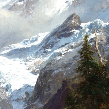 Paesaggio D’Alta Montagna Con Ghiacciaio Edward Theodore Compton etc32 quadro stampato su tela